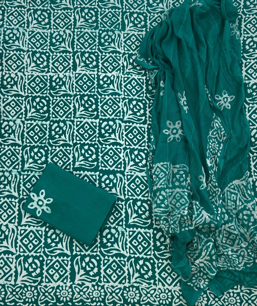 Block Print Elegant Cotton Suit Set - Stylish Attire