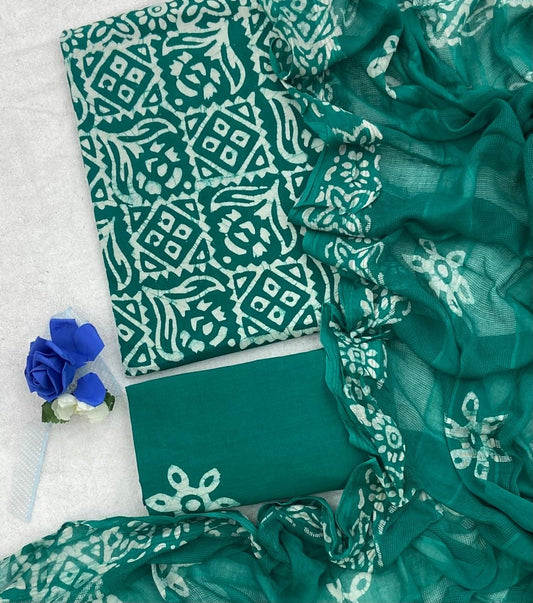 Block Print Elegant Cotton Suit Set - Stylish Attire