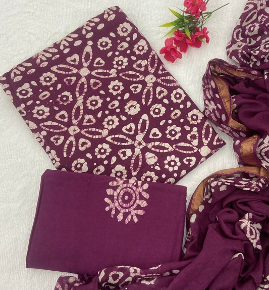 Block Print Elegant Cotton Suit Set - Yanchi