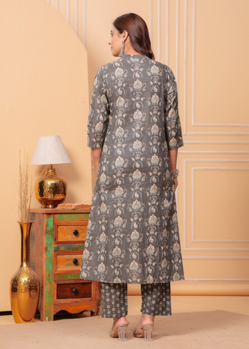 Pure Cotton Kurti & Pant with Dupatta (3pcs) - Stylish Attire