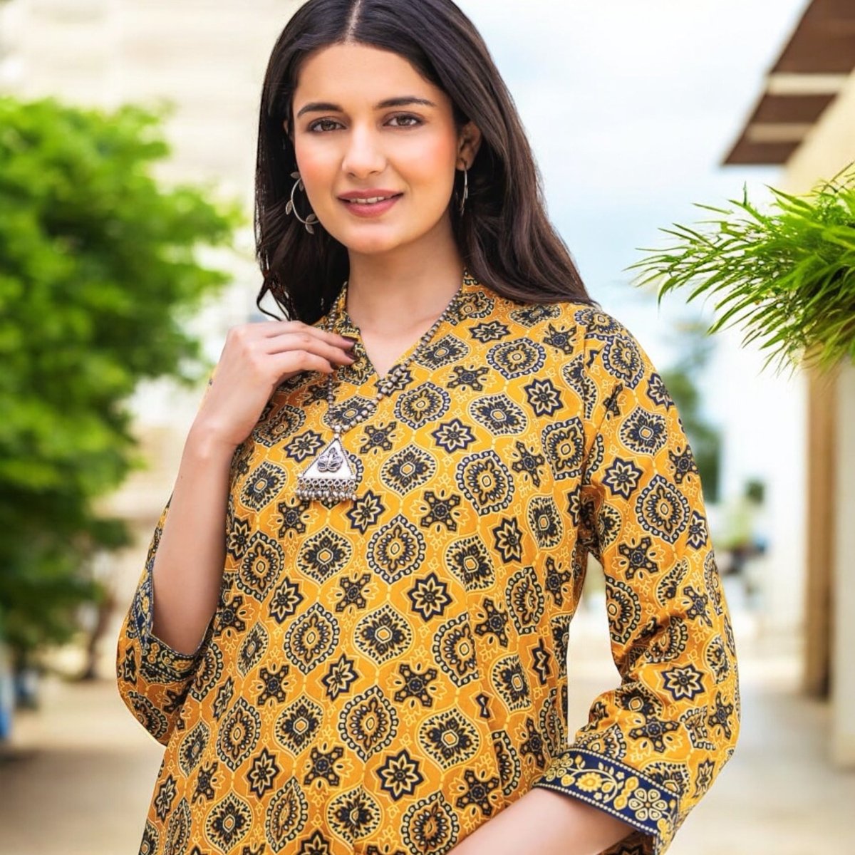 Pure Cotton Stitched Top (Crystal) - Stylish Attire