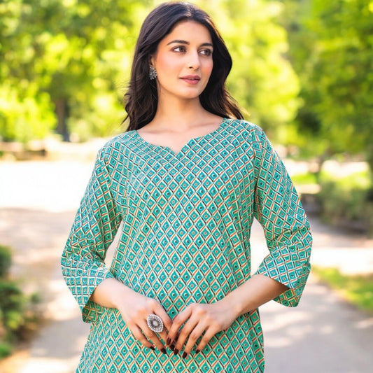 Pure Cotton Stitched Top (Crystal) - Stylish Attire