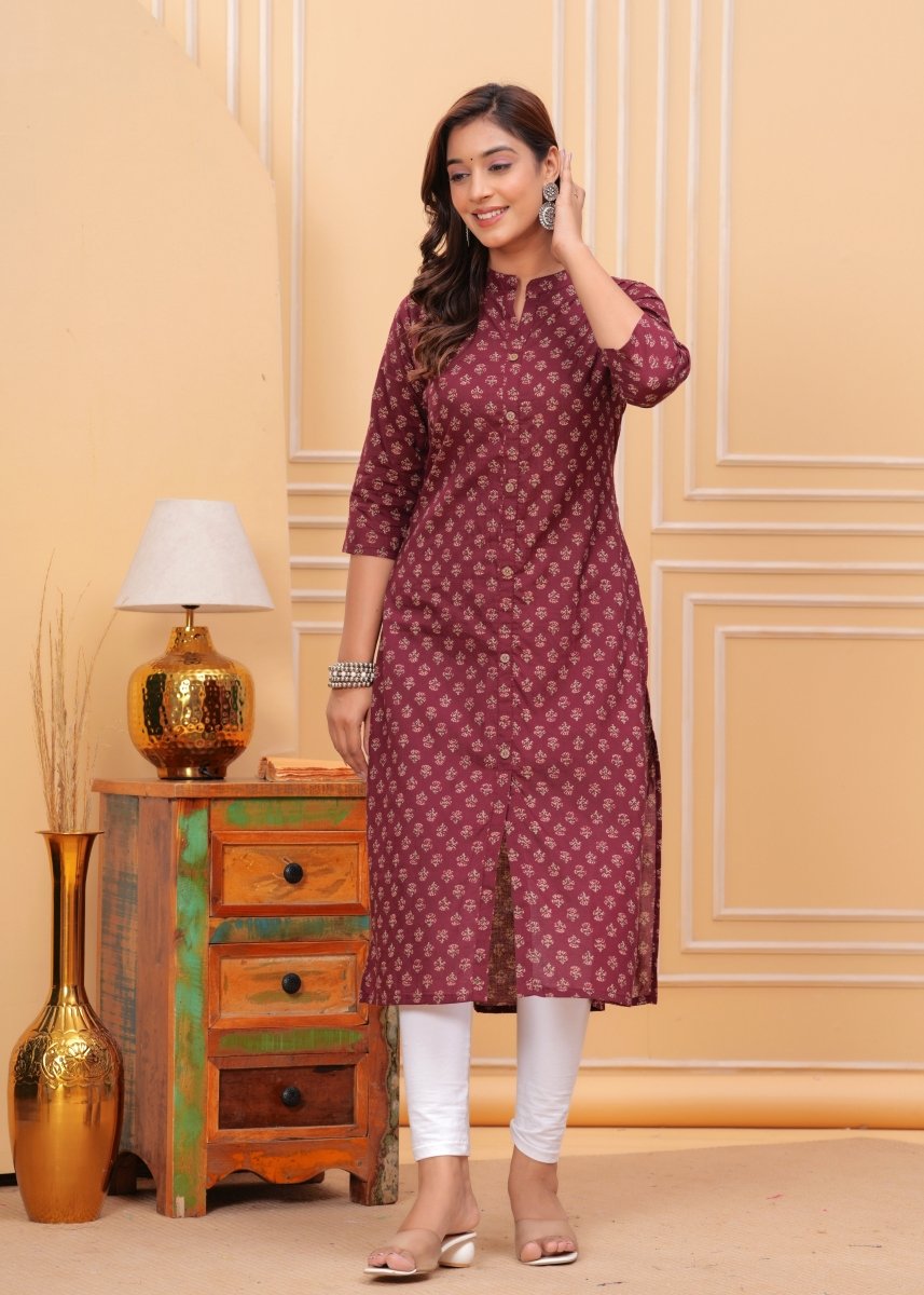 Pure Sangeri Cotton Print Kurti - Stylish Attire