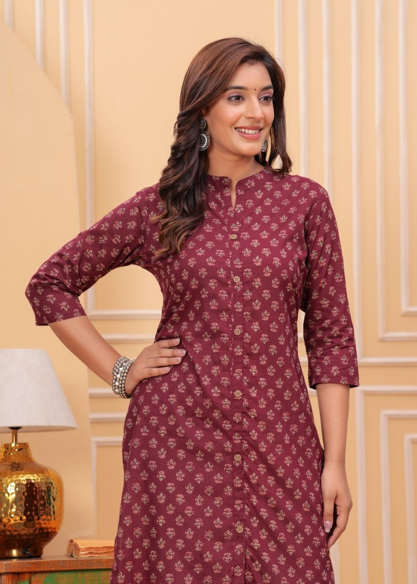 Pure Sangeri Cotton Print Kurti - Stylish Attire