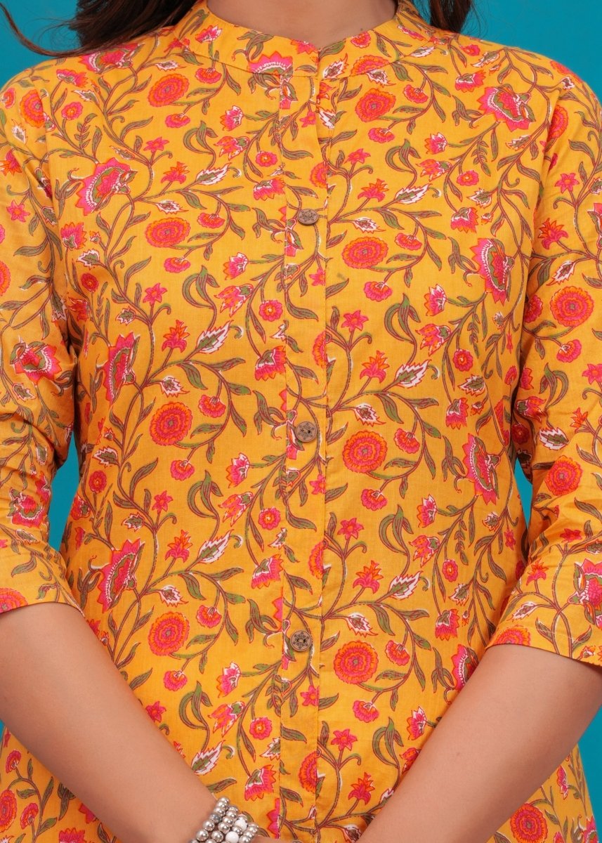 Pure Sangeri Cotton Print Kurti - Stylish Attire