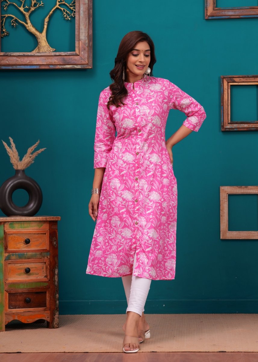 Pure Sangeri Cotton Print Kurti - Stylish Attire