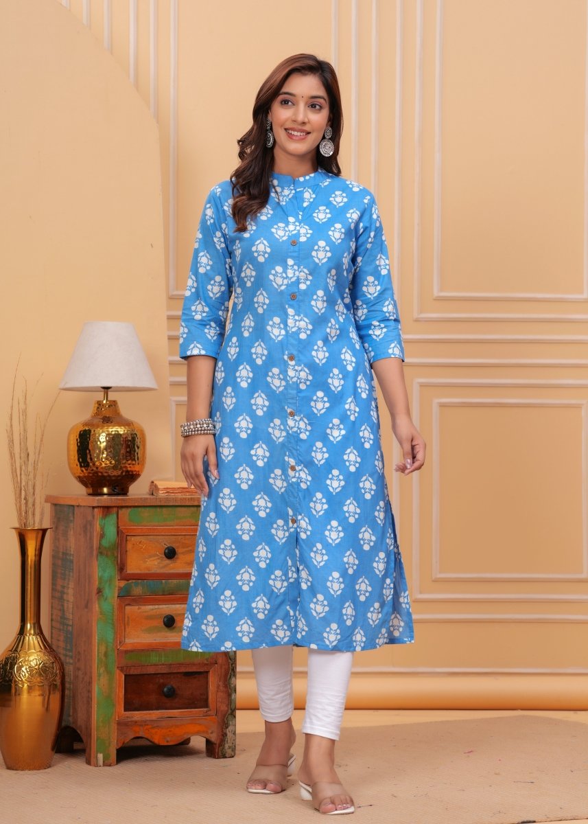 Pure Sangeri Cotton Print Kurti - Stylish Attire