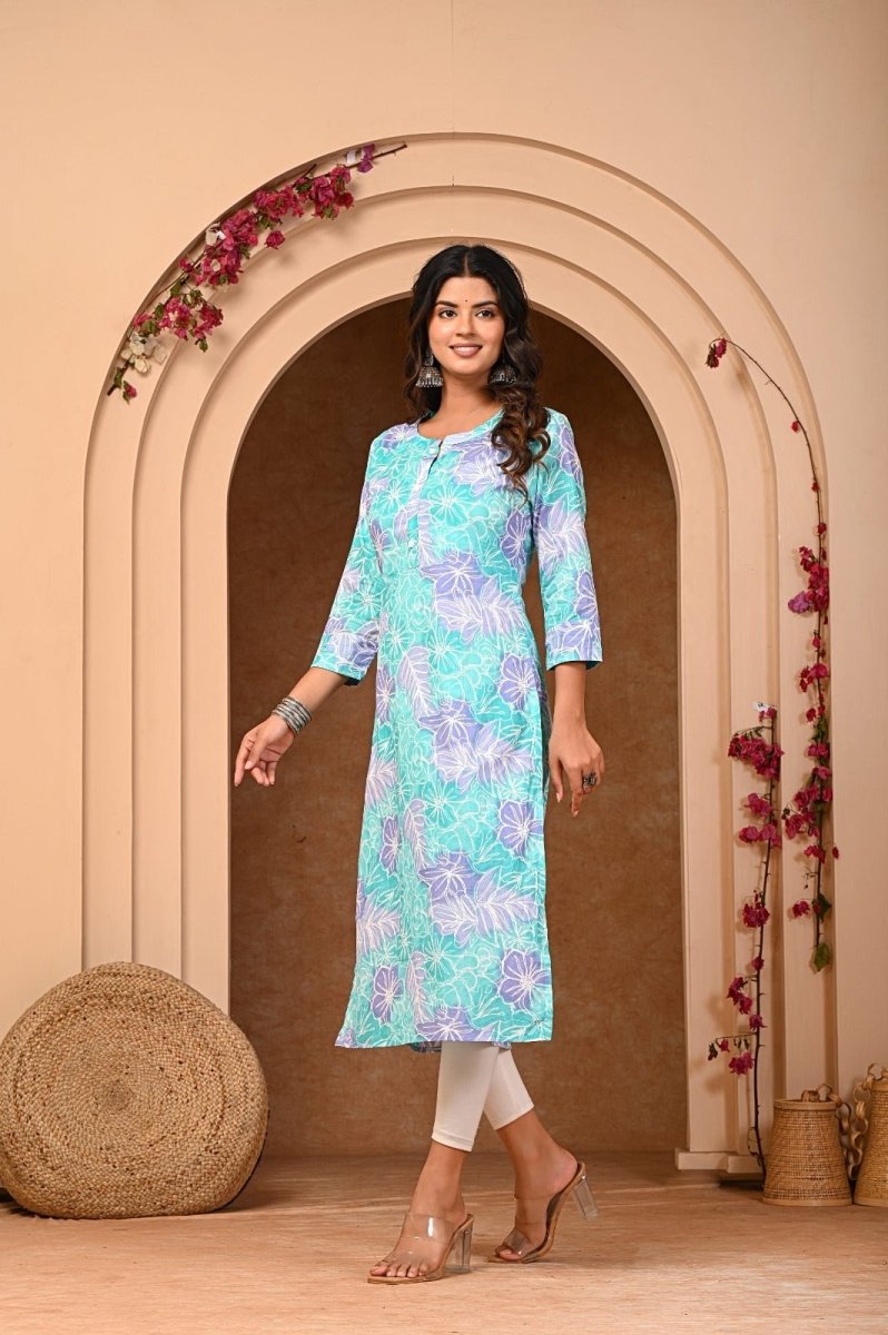 Pure Sangeri Cotton Print Kurti - Stylish Attire