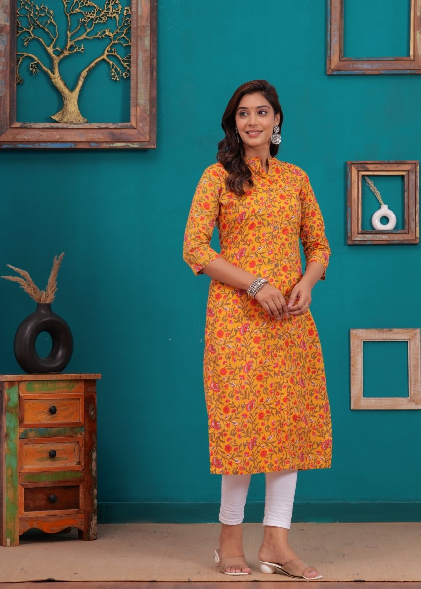 Pure Sangeri Cotton Print Kurti - Stylish Attire