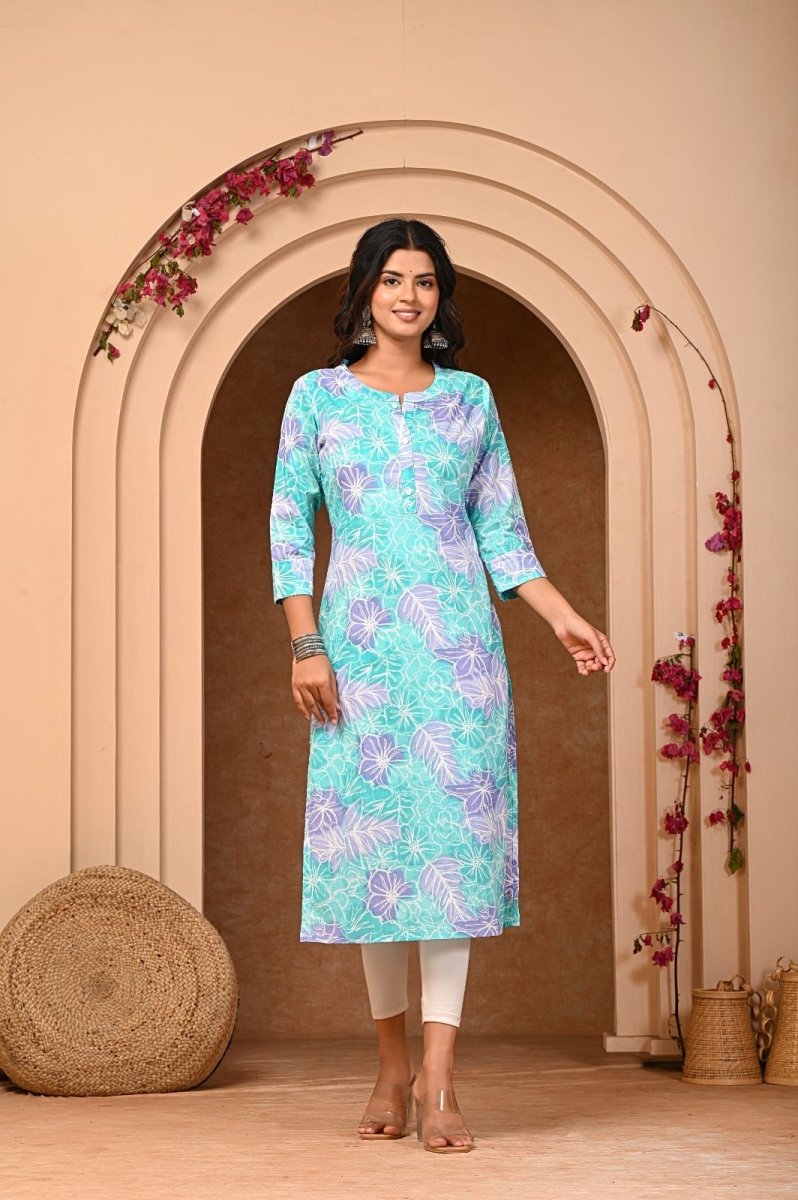 Pure Sangeri Cotton Print Kurti - Stylish Attire