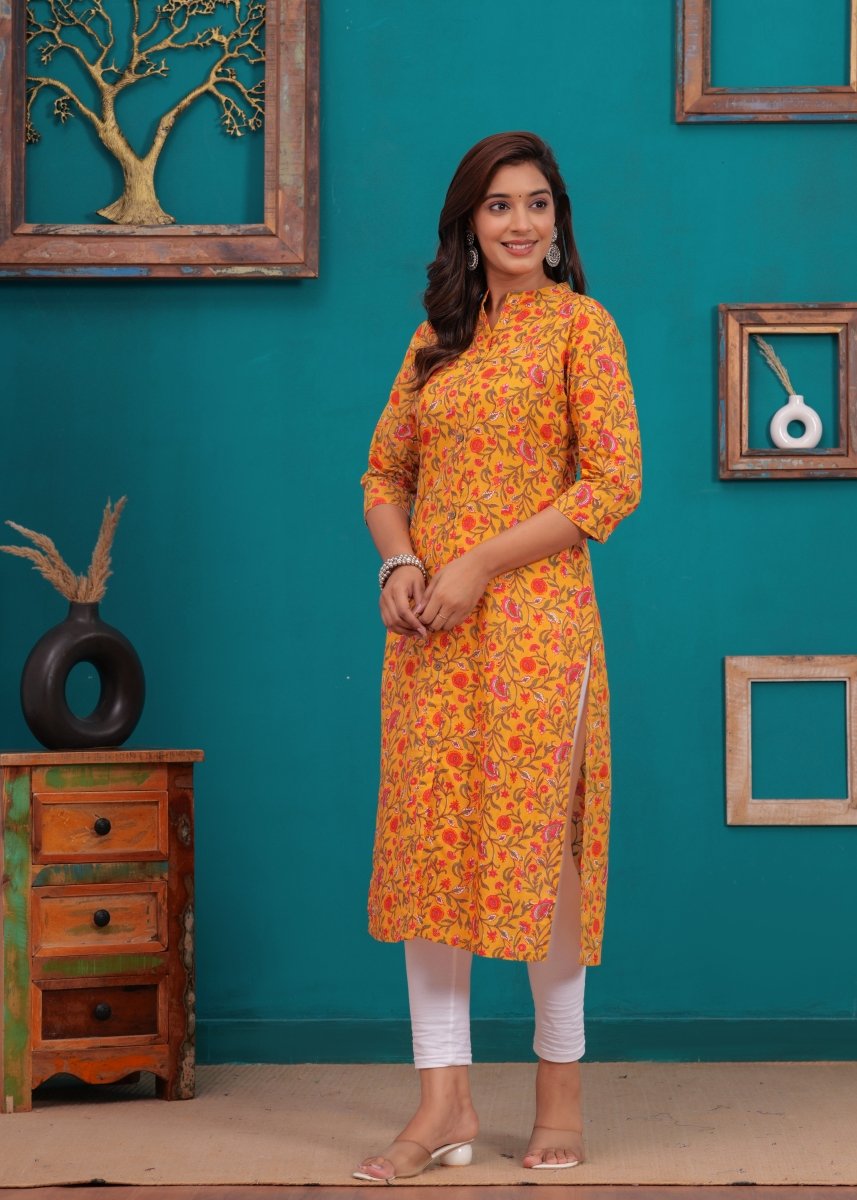 Pure Sangeri Cotton Print Kurti - Stylish Attire